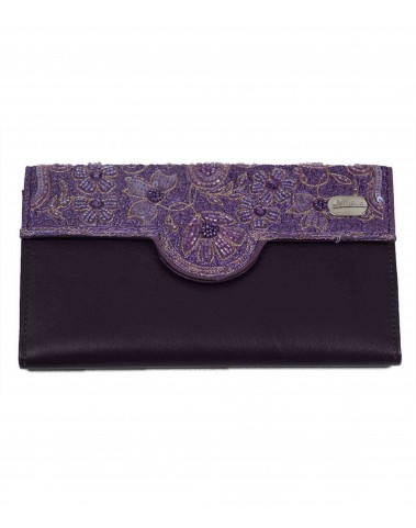 Ashika Wallet - Lavender Embroidered 