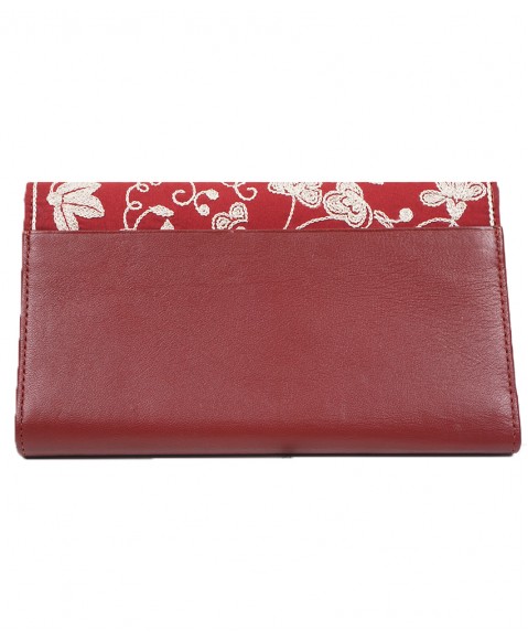 Ashika Wallet - Red Embroidered 