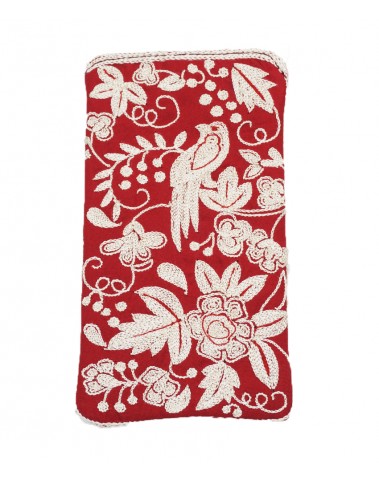 Mobile Case - Red Embroidered 