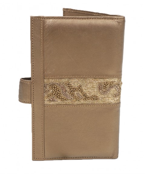 Passport Wallet - Golden Embroidered