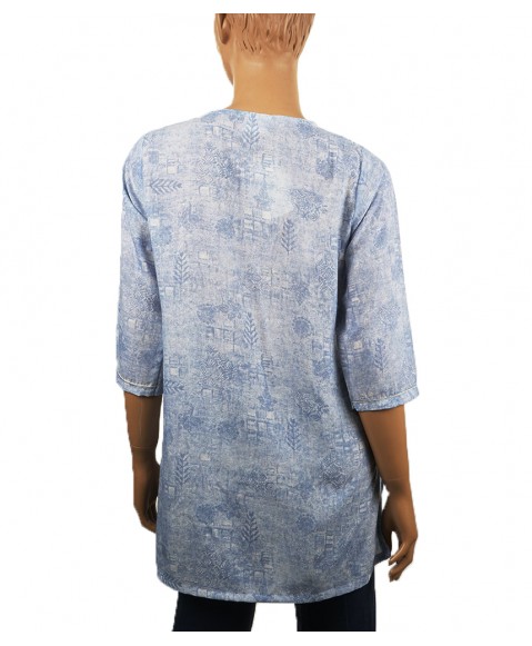 Embroidered Casual Kurti - Blue Mirror Embroidery