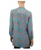  Long Silk Shirt - Blue Flowers