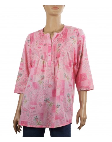 Casual Kurti - Pink Yolk Pintuck