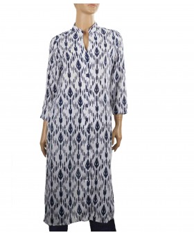 Tunic - White Indigo Ikat