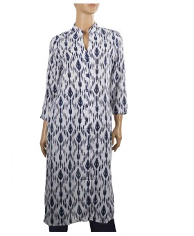 Tunic - White Indigo Ikat