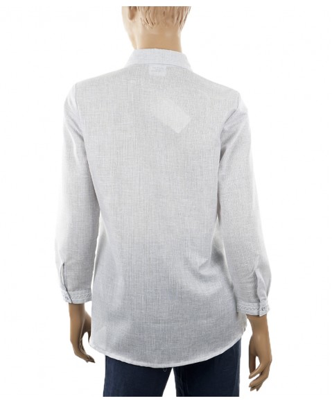 Embroidered Casual Shirt - Grey Checks  