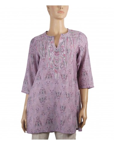 Casual Kurti - Lavender Embroidery