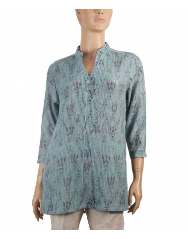 Casual Kurti - Cement Green pintuck