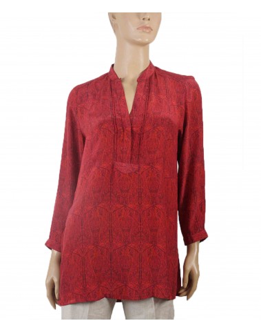 Long Silk Shirt - Pink Paisley