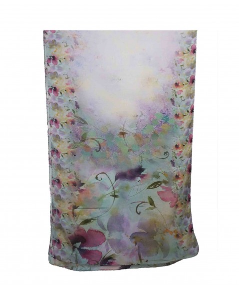 Crepe Silk Scarf - Dusty Floral