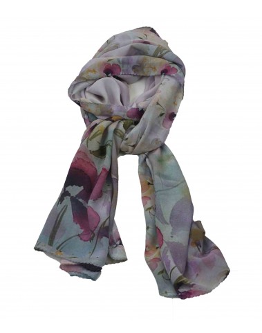 Crepe Silk Scarf - Dusty Floral