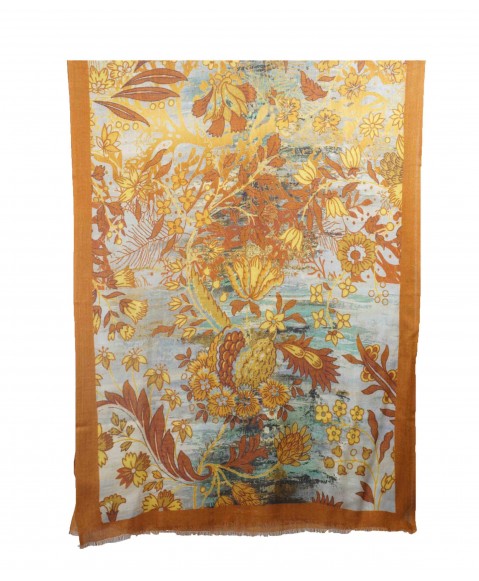 Yellow Floral carpet Box Stole