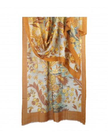 Yellow Floral carpet Box Stole