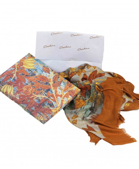 Yellow Floral carpet Box Stole