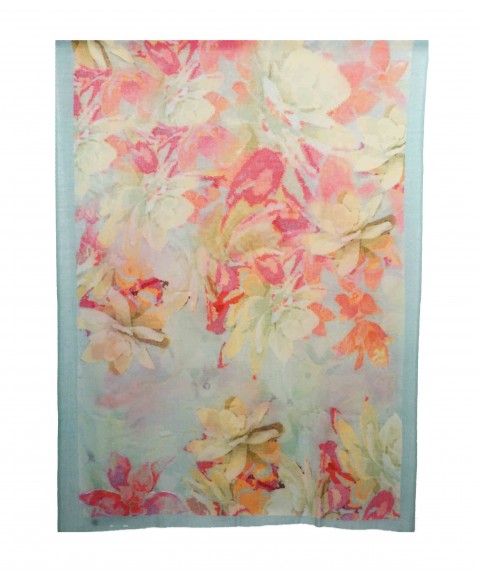 Pink and Green Floral Box Stole