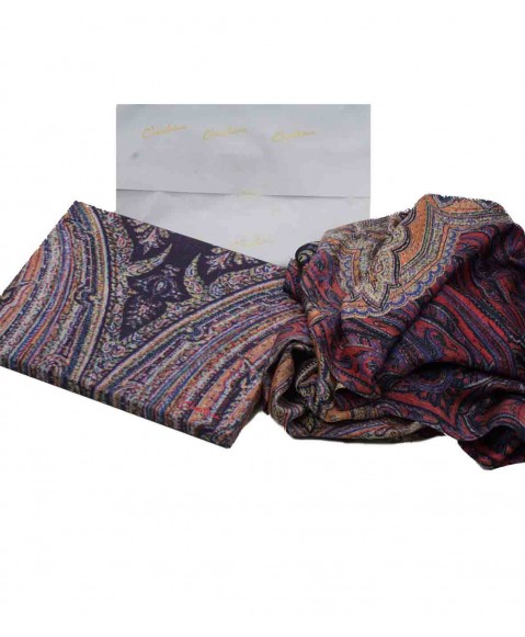 Navy Paisley Box Stole