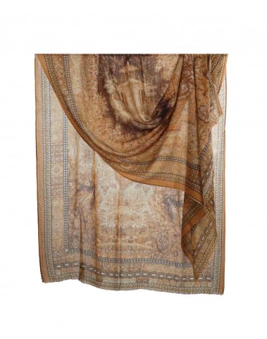 Beige Rust Carpet Box Stole