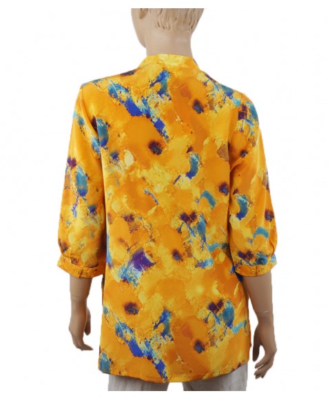  Short Silk Shirt - Orange Smudge