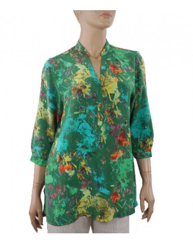  Short Silk Shirt - Color Splash