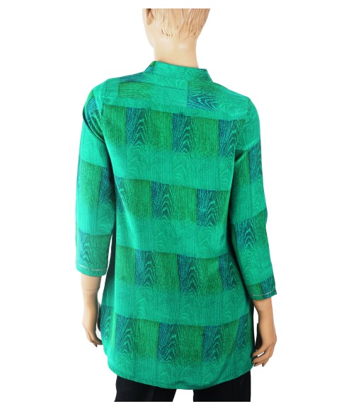 Antique Silk Kurti - Green Embroidery