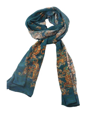 Crepe Silk Scarf - Beige Floral