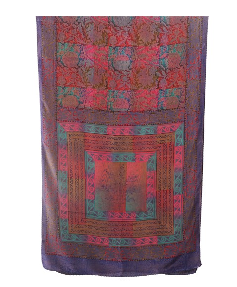 Crepe Silk Scarf - Purple Creeper