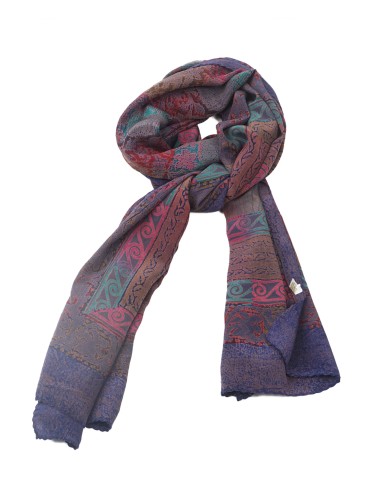 Crepe Silk Scarf - Purple Creeper