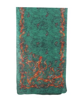 Crepe Silk Scarf - Red Paisley