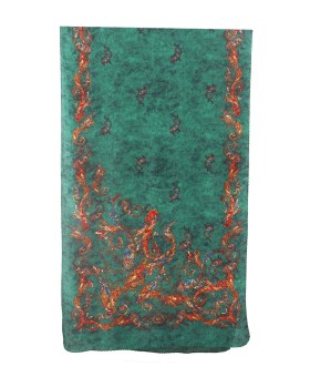 Crepe Silk Scarf - Red Paisley