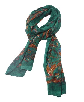 Crepe Silk Scarf - Red Paisley