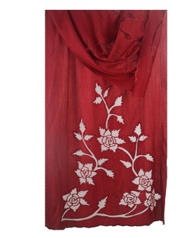 Marron Floral Cutwork Stole