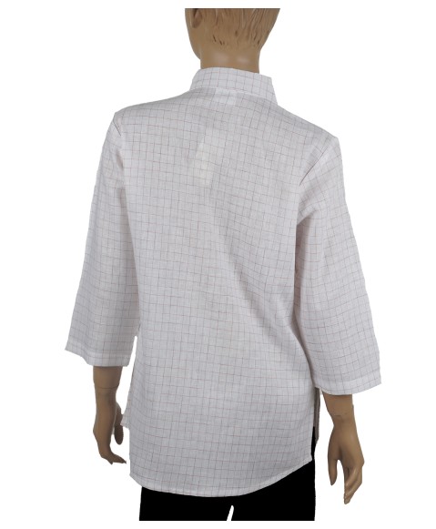 Embroidered Casual Shirt - Peach Embroidery checks  
