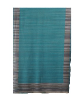 Plain Stripe Stole - Aqua Blue Stripe Stole 