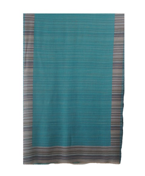 Plain Stripe Stole - Aqua Blue Stripe Stole 