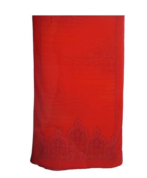 Crepe Silk Scarf - Red Ethnic Prints Crepe Silk Scarf - Red Ethnic Prints