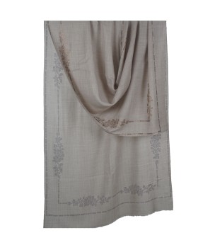 Diamond Stole - Beige Floral Border Diamond stole