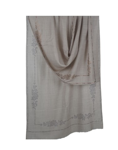 Diamond Stole - Beige Floral Border Diamond stole