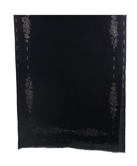 Diamond Stole - Black Floral Border Diamond stole Diamond Stole - Black Floral Border Diamond stole