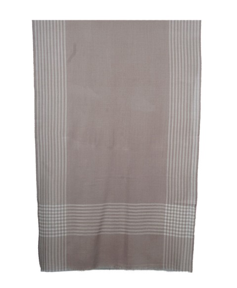 Muffler- Beige And White Stripe 