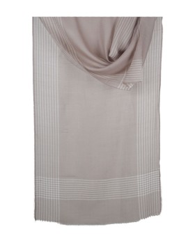 Muffler- Beige And White Stripe 