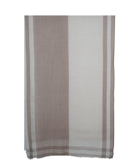 Muffler- Beige And White