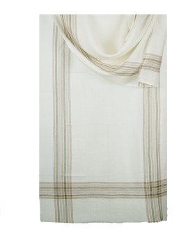 Muffler- Off White And Beige Stripe