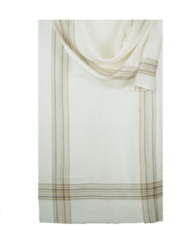 Muffler- Off White And Beige Stripe
