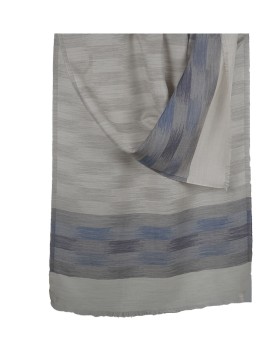 Ikat Stole - Blue And Grey 