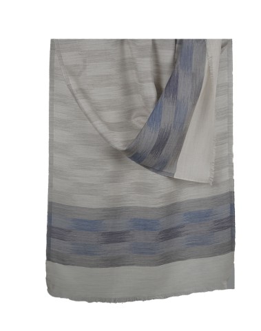 Ikat Stole - Blue And Grey 