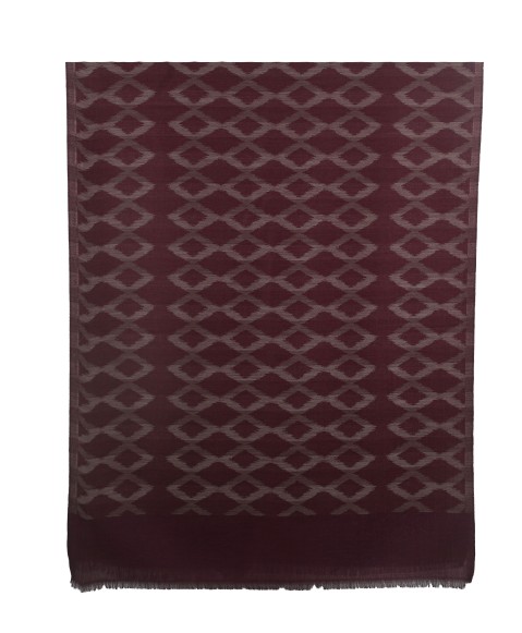 Ikat Stole - Burgundy  
