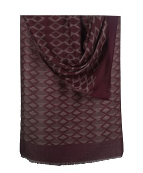 Ikat Stole - Burgundy  