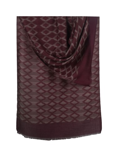 Ikat Stole - Burgundy  