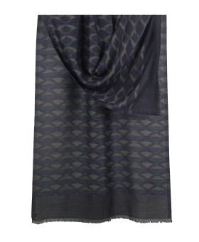 Ikat Stole - Denim Blue