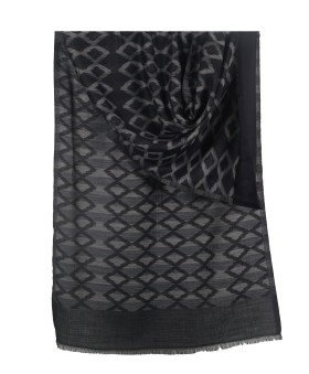 Ikat Stole - Black 